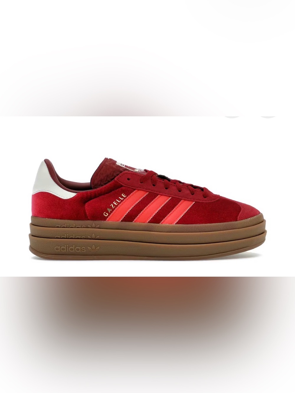 adidas Gazelle Bold Women’s Red and Coral Velvet Platform Sneakers
